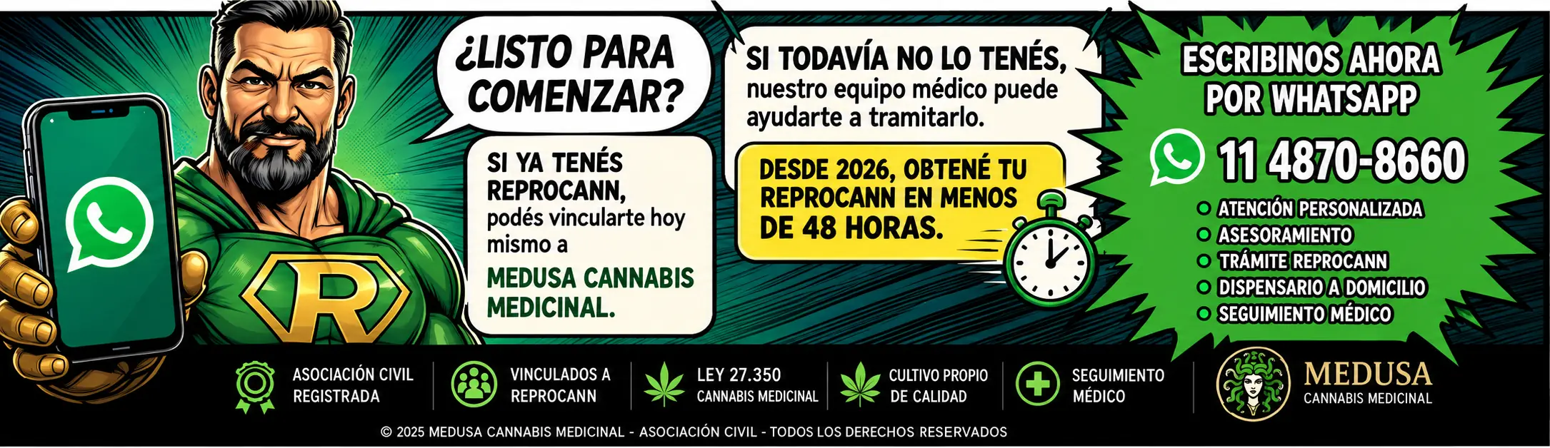 Contacto por WhatsApp con Medusa Cannabis Medicinal