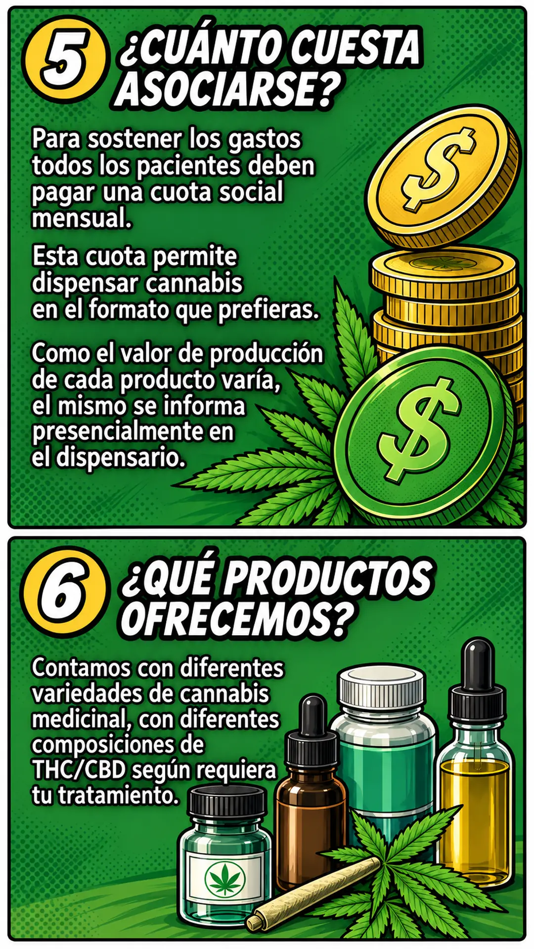 Cuota social y productos de la ONG cannábica